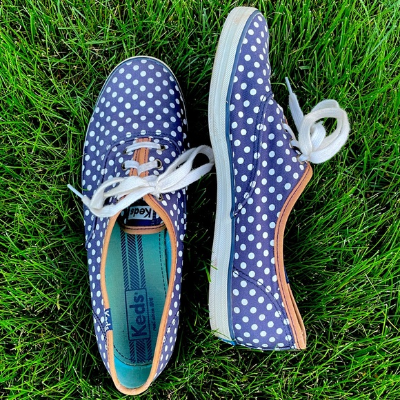 Aqua And Black Polka Dot Canvas Shoes